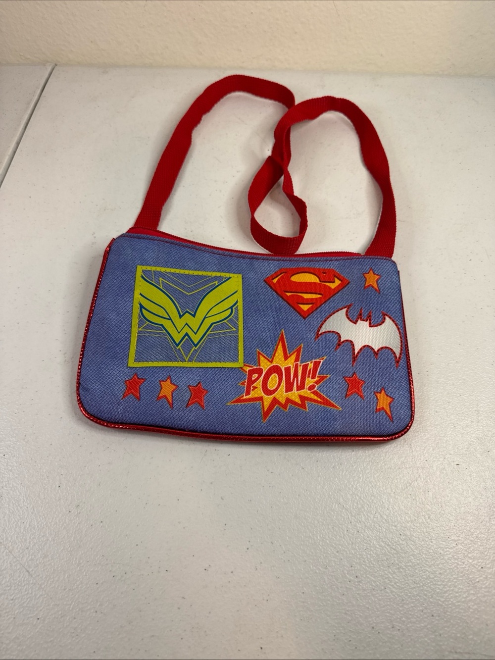 Red Superhero Girl Cross Body Purse Wonder Woman Bat Girl Super Girl